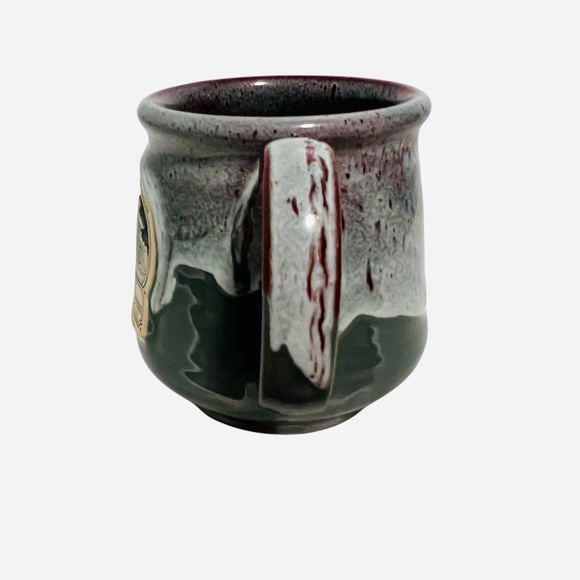 Deneen Pottery Flower & Thyme Bed & Breakfast Ceramic Forest Green Coffee Mug - Picture 4 of 6